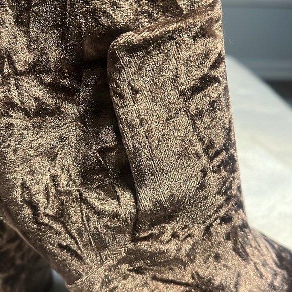 Gianni Bini Sz 10 Brown Crushed Tan Velvet High heel Platform Festival Boots NWT - Picture 9 of 16